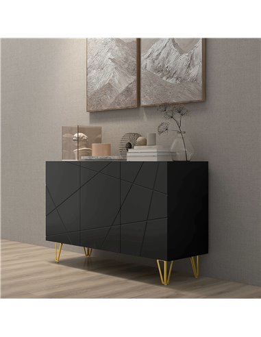 HOMCOM Modern Luxe High Gloss Sideboard, with Hairpin Legs - White 839-935V80BK
