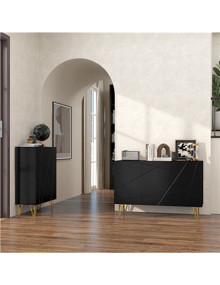 HOMCOM Modern Luxe High Gloss Sideboard, with Hairpin Legs - White 839-935V80BK - pic 113083 | FastDaddyshop