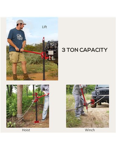 HOMCOM 3 Tonne Farm Jack, 48" High Lift Jack for 4x4 Tractors Trucks Agricultural Lifting, Red C20-059V00RD