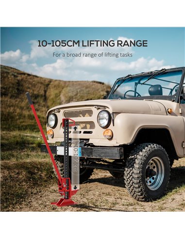 HOMCOM 3 Tonne Farm Jack, 48" High Lift Jack for 4x4 Tractors Trucks Agricultural Lifting, Red C20-059V00RD