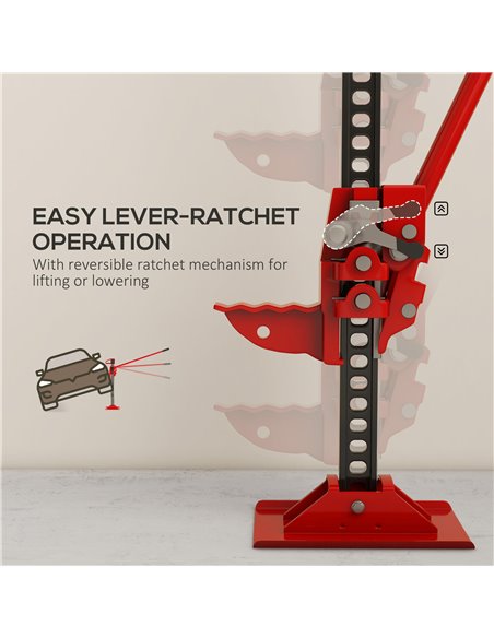 HOMCOM 3 Tonne Farm Jack, 48" High Lift Jack for 4x4 Tractors Trucks Agricultural Lifting, Red C20-059V00RD - pic 113143 | FastDaddyshop