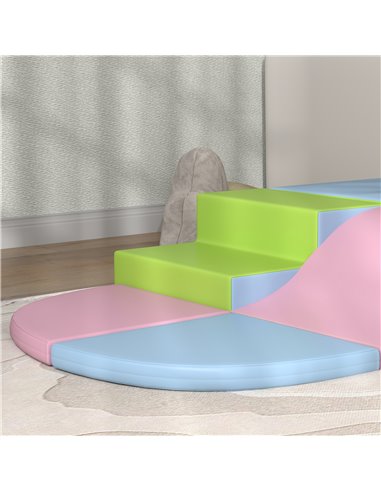 HOMCOM 6 Piece Soft Play Equipment for Kids Climb and Crawl, Pink 3D0-016V02MX