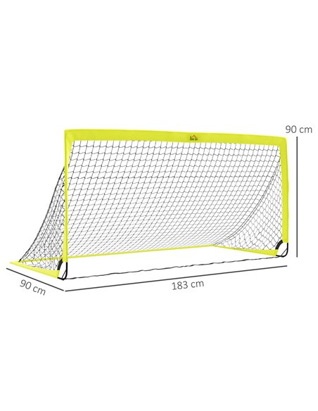 HOMCOM Two Football Goal Nets, Foldable Outdoor Sport Training Equipment, for Teens, Adults, with Carrying Bag, Yellow A62-015V0 - pic 113176 | FastDaddyshop