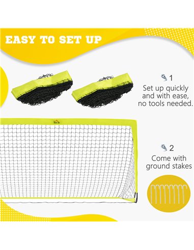 HOMCOM Two Football Goal Nets, Foldable Outdoor Sport Training Equipment, for Teens, Adults, with Carrying Bag, Yellow A62-015V0