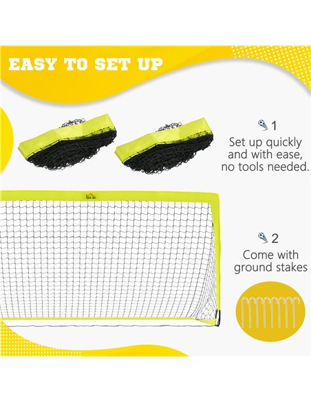 HOMCOM Two Football Goal Nets, Foldable Outdoor Sport Training Equipment, for Teens, Adults, with Carrying Bag, Yellow A62-015V0 - pic 113177 | FastDaddyshop