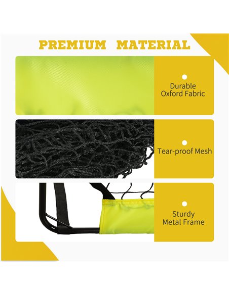 HOMCOM Two Football Goal Nets, Foldable Outdoor Sport Training Equipment, for Teens, Adults, with Carrying Bag, Yellow A62-015V0 - pic 113180 | FastDaddyshop