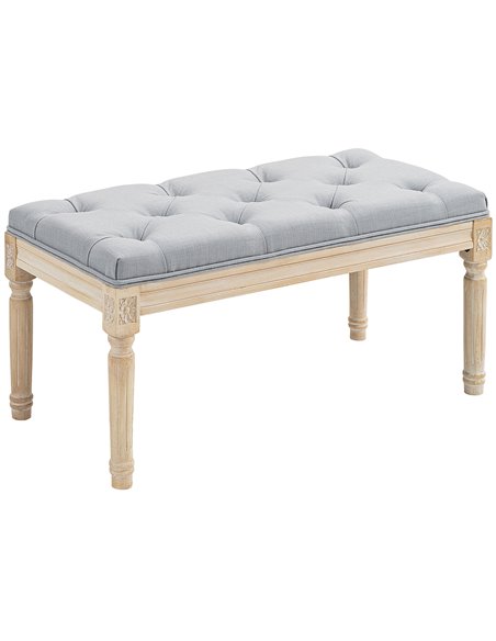 HOMCOM Vintage Wooden Bed End Bench - Light Grey 838-160V70LG - pic 113192 | FastDaddyshop