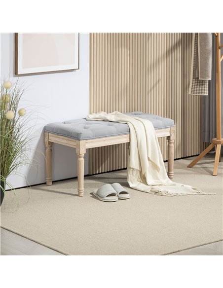 HOMCOM Vintage Wooden Bed End Bench - Light Grey 838-160V70LG - pic 113193 | FastDaddyshop