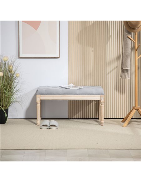 HOMCOM Vintage Wooden Bed End Bench - Light Grey 838-160V70LG - pic 113199 | FastDaddyshop