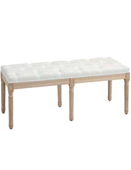 HOMCOM Vintage French Look Bed End Bench - Cream White 831-733V70CW - pic 113201 | FastDaddyshop