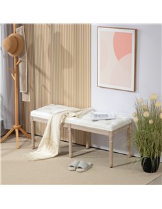 HOMCOM Vintage French Look Bed End Bench - Cream White 831-733V70CW 2