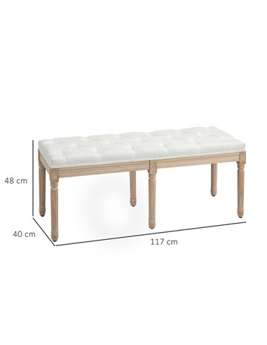 HOMCOM Vintage French Look Bed End Bench - Cream White 831-733V70CW