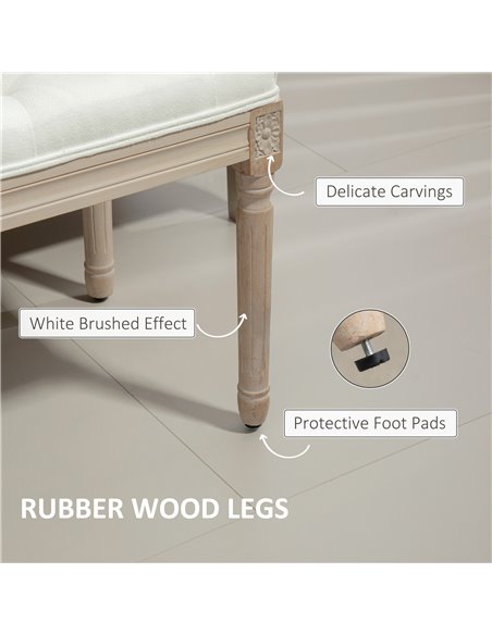HOMCOM Vintage French Look Bed End Bench - Cream White 831-733V70CW - pic 113205 | FastDaddyshop