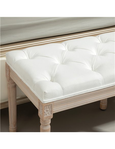 HOMCOM Vintage French Look Bed End Bench - Cream White 831-733V70CW - pic 113208 | FastDaddyshop