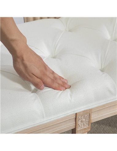 HOMCOM Vintage French Look Bed End Bench - Cream White 831-733V70CW