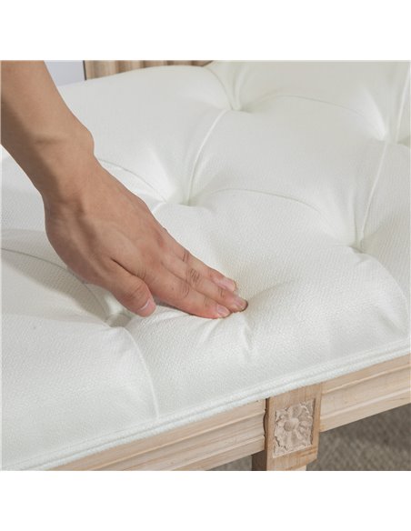 HOMCOM Vintage French Look Bed End Bench - Cream White 831-733V70CW - pic 113209 | FastDaddyshop