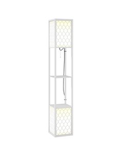 HOMCOM Duo Light Floor Shelves - White B31-321V70WT