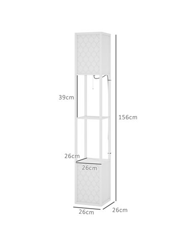 HOMCOM Duo Light Floor Shelves - White B31-321V70WT