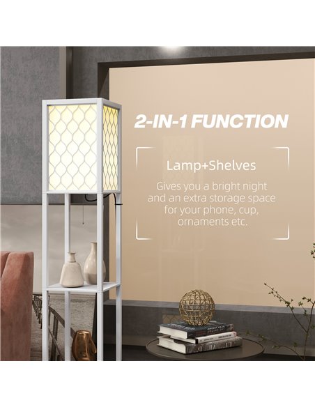HOMCOM Duo Light Floor Shelves - White B31-321V70WT - pic 113222 | FastDaddyshop