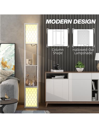 HOMCOM Duo Light Floor Shelves - White B31-321V70WT