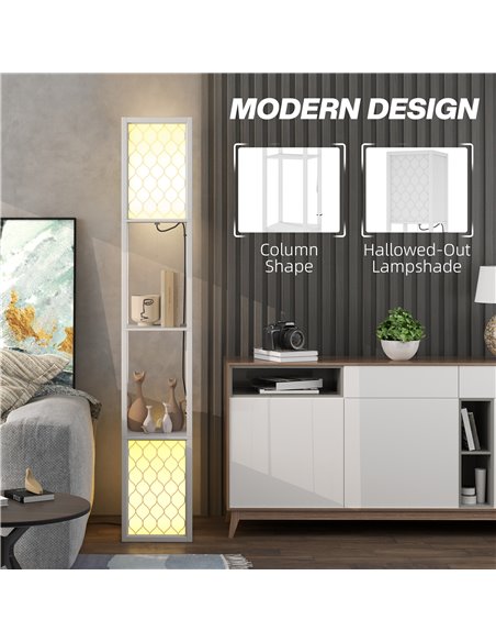 HOMCOM Duo Light Floor Shelves - White B31-321V70WT - pic 113223 | FastDaddyshop