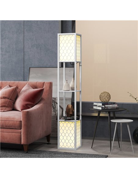 HOMCOM Duo Light Floor Shelves - White B31-321V70WT - pic 113226 | FastDaddyshop