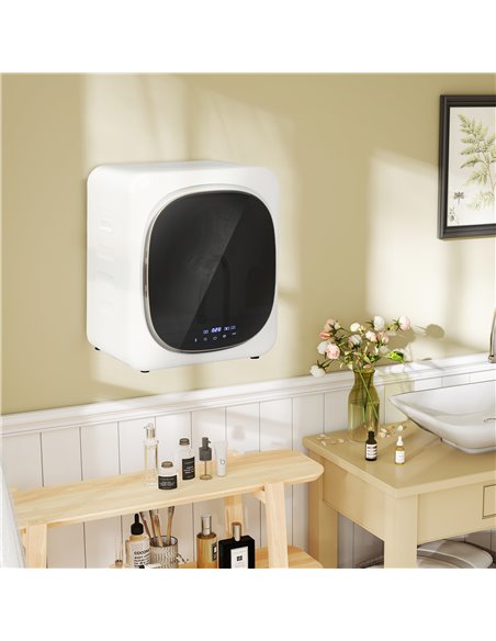 HOMCOM 4kg Vented Tumble Dryer with Deodorize, Smart Mode, 800W Compact Tumble Dryer with Stainless Steel Tub, Front Load, for F - pic 113229 | FastDaddyshop