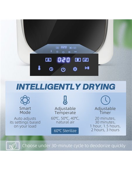 HOMCOM 4kg Vented Tumble Dryer with Deodorize, Smart Mode, 800W Compact Tumble Dryer with Stainless Steel Tub, Front Load, for F - pic 113231 | FastDaddyshop