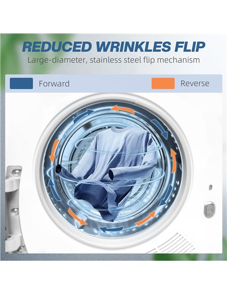 HOMCOM 4kg Vented Tumble Dryer with Deodorize, Smart Mode, 800W Compact Tumble Dryer with Stainless Steel Tub, Front Load, for F - pic 113233 | FastDaddyshop
