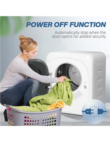 HOMCOM 4kg Vented Tumble Dryer with Deodorize, Smart Mode, 800W Compact Tumble Dryer with Stainless Steel Tub, Front Load, for F - pic 113234 | FastDaddyshop
