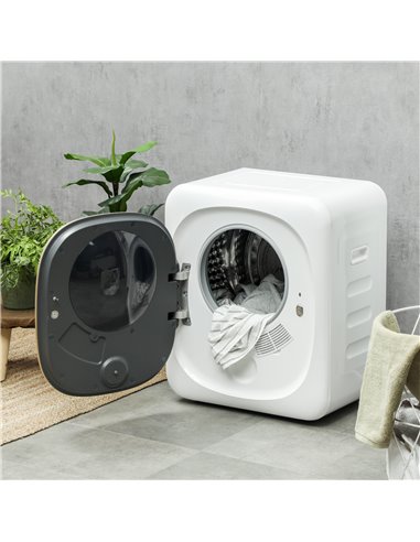 HOMCOM 4kg Vented Tumble Dryer with Deodorize, Smart Mode, 800W Compact Tumble Dryer with Stainless Steel Tub, Front Load, for F