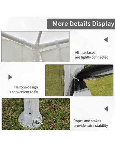 Outsunny 4x3 m Waterproof Gazebo W/Mesh Sides-White/Black