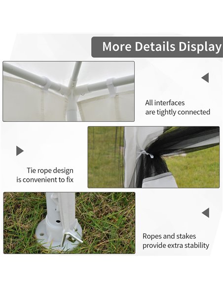 Outsunny 4x3 m Waterproof Gazebo W/Mesh Sides-White/Black - pic 11324 | FastDaddyshop