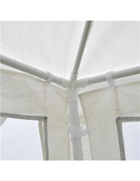 Outsunny 4x3 m Waterproof Gazebo W/Mesh Sides-White/Black - pic 11328 | FastDaddyshop