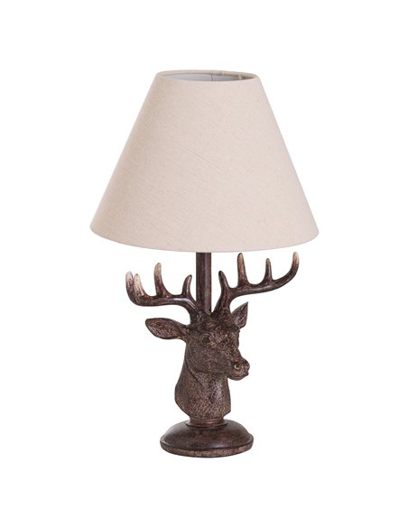 Hill Interiors Stag Head Table Lamp With Linen Shade 20694 - pic 113294 | FastDaddyshop