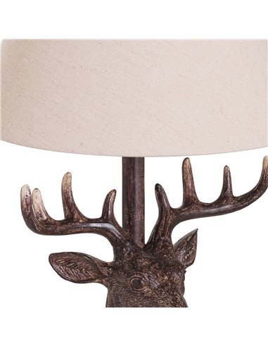 Hill Interiors Stag Head Table Lamp With Linen Shade 20694