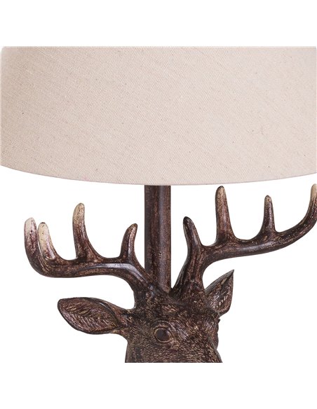 Hill Interiors Stag Head Table Lamp With Linen Shade 20694 - pic 113295 | FastDaddyshop
