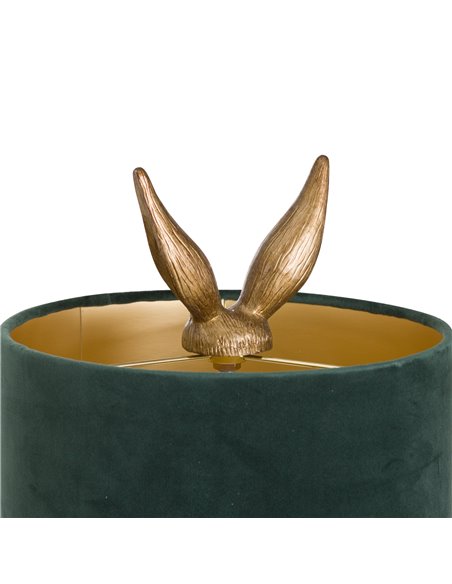 Hill Interiors Antique Gold Hare Table Lamp With Green Velvet Shade 20696 - pic 113298 | FastDaddyshop