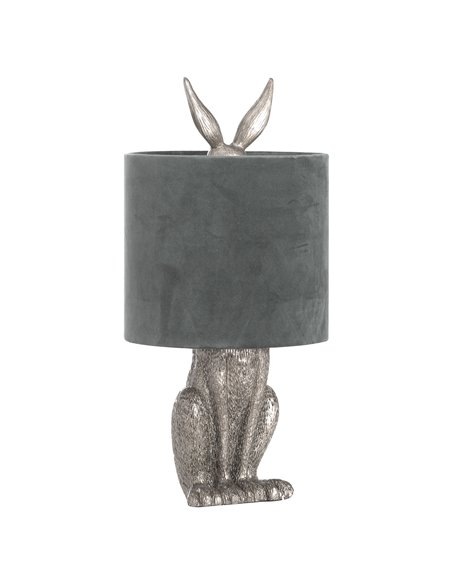 Hill Interiors Silver Hare Table Lamp With Grey Velvet Shade 20697 - pic 113301 | FastDaddyshop