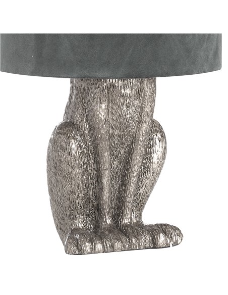 Hill Interiors Silver Hare Table Lamp With Grey Velvet Shade 20697 - pic 113302 | FastDaddyshop