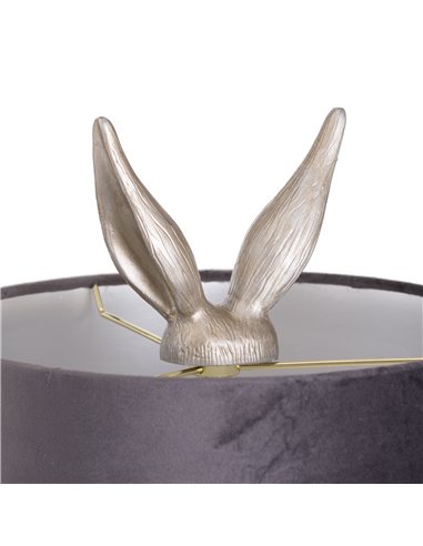 Hill Interiors Silver Hare Table Lamp With Grey Velvet Shade 20697