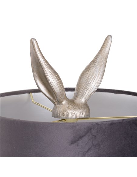 Hill Interiors Silver Hare Table Lamp With Grey Velvet Shade 20697 - pic 113303 | FastDaddyshop
