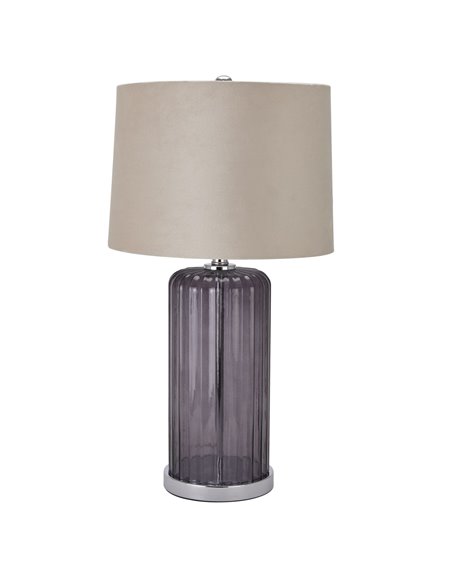 Hill Interiors Alberta Metallic Glass Lamp With Velvet Shade 22071 - pic 113325 | FastDaddyshop