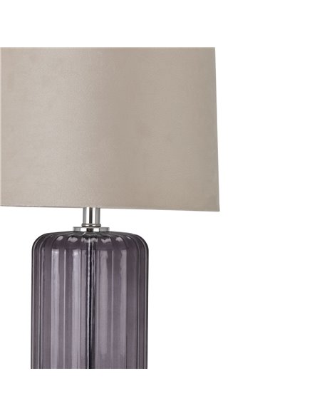 Hill Interiors Alberta Metallic Glass Lamp With Velvet Shade 22071 - pic 113326 | FastDaddyshop