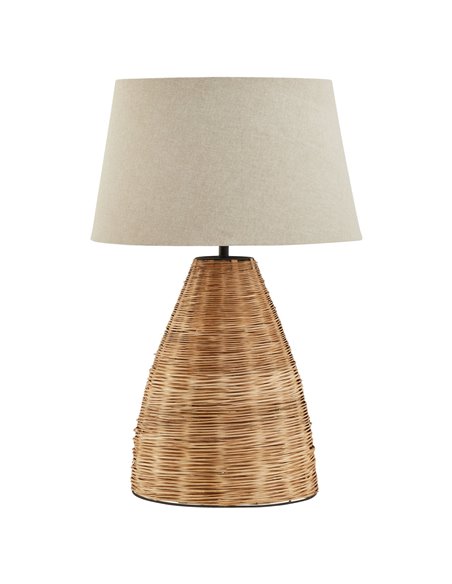 Hill Interiors Conical Wicker Table Lamp With Linen Shade 23055 - pic 113340 | FastDaddyshop