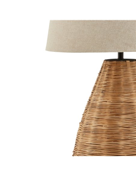 Hill Interiors Conical Wicker Table Lamp With Linen Shade 23055 - pic 113341 | FastDaddyshop
