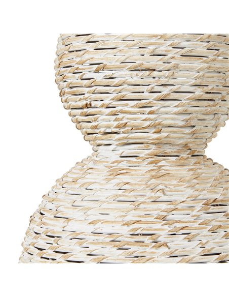 Hill Interiors White Wash Wicker Globe Table Lamp With Linen Shade 23725 - pic 113355 | FastDaddyshop
