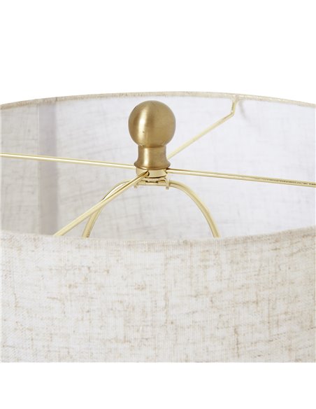 Hill Interiors White Wash Bulbous Wicker Table Lamp With Linen Shade 23726 - pic 113358 | FastDaddyshop
