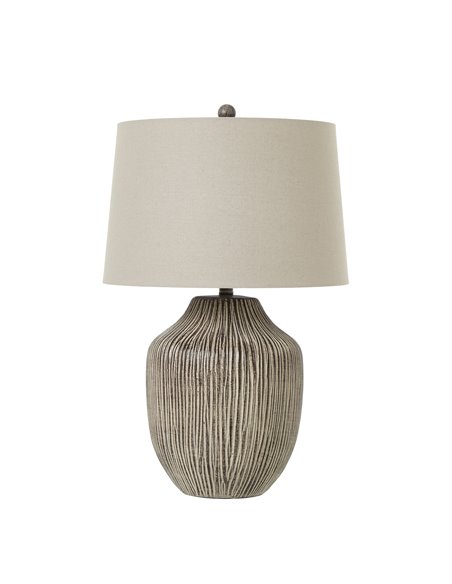 Hill Interiors Ochre Carved Textured Table Lamp With Linen Shade 23728 - pic 113365 | FastDaddyshop