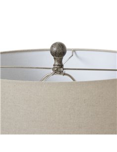 Hill Interiors Ochre Carved Textured Table Lamp With Linen Shade 23728 2